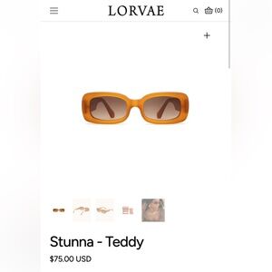 Lorvae Amber Brown Rectangular Women's Sunglasses